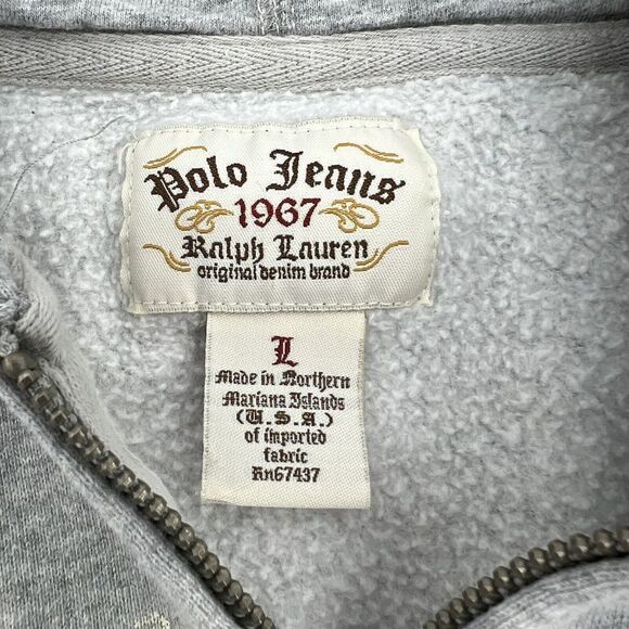 Polo Ralph Lauren Gray Full Zip Hoodie Kids Size Large - Picture 3 of 4